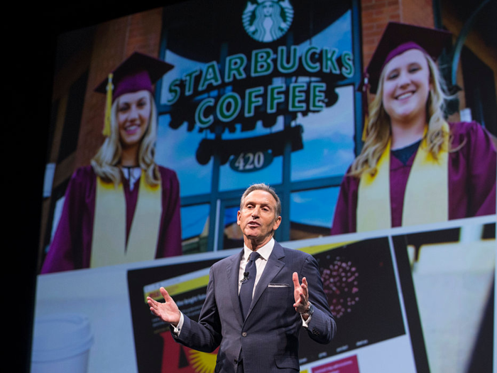 Throughout his career at Starbucks, Schultz has always prioritized his employees, whom he calls "partners." Last year, the company announced it would pay employees