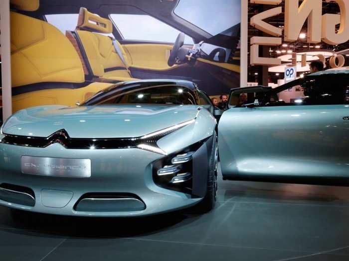 17. Citroën showed off its hybrid concept car with a 37-mile electric range at the Paris Motor Show earlier in October. The car is designed to appeal to the large saloon segment.