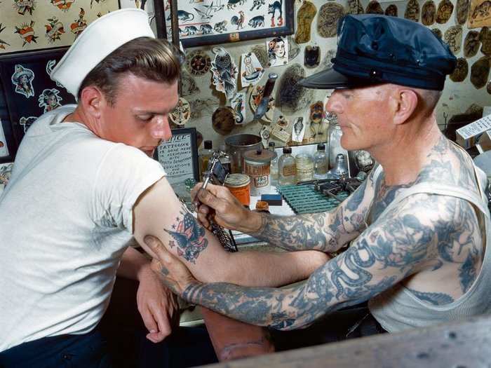 Virginia, 1939: Getting some ink in Norfolk, Virginia, back when sailors were tattoo parlors