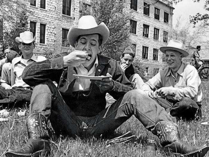 Kansas, 1949: Lunchtime at the Future Farmers of America state convention on the campus of Kansas State University in Manhattan.