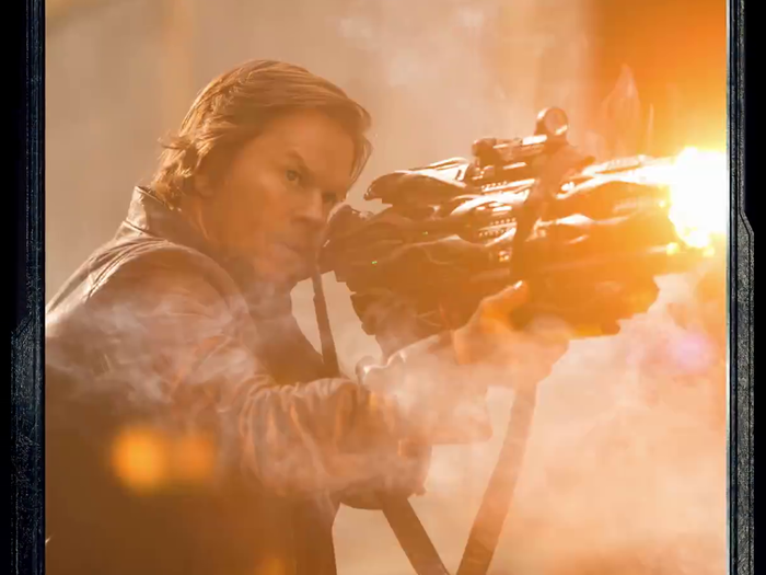 At some point in the film, Yeager gets ahold of what looks like a giant alien gun.