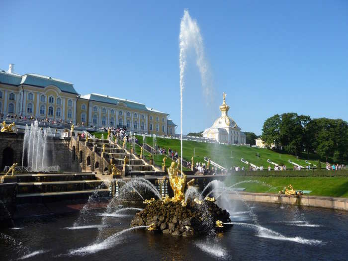 Watch out for the fountains in the Peterhof Palace