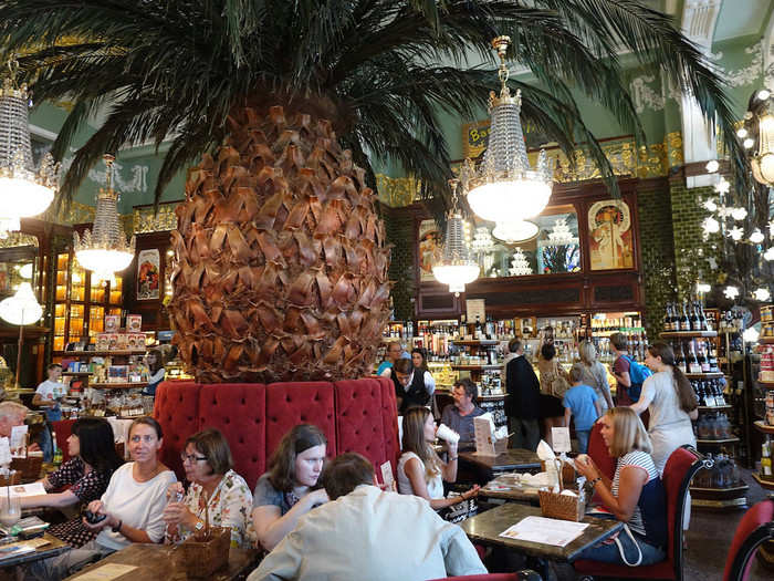 Buy (and eat) salmon caviar from the food hall at the Eliseyev Emporium, built in 1903.