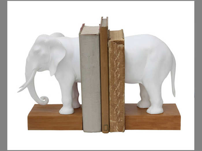 White Elephant Bookends