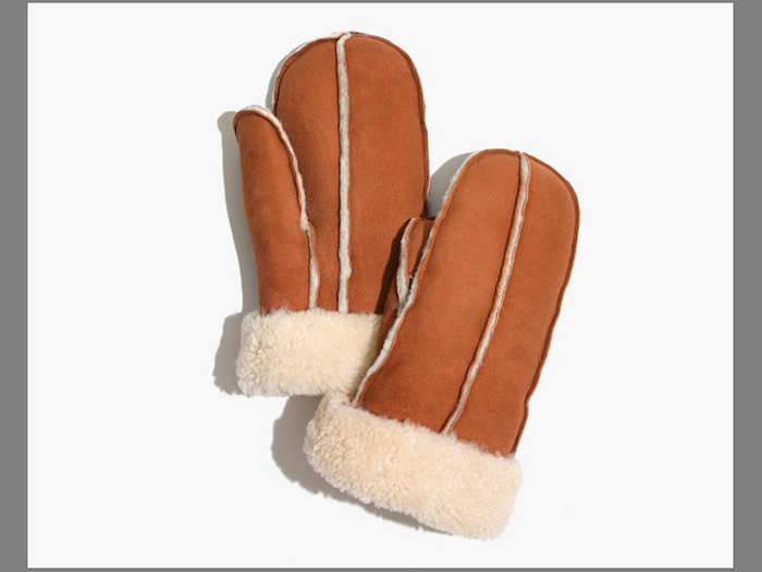 Shearling mittens