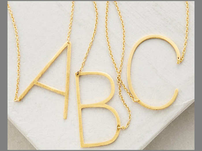 Monogrammed pendant necklace