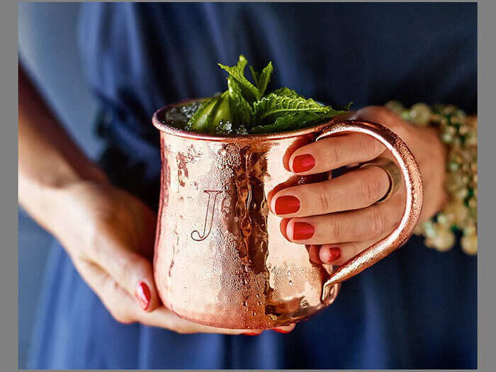 Hammered copper mug