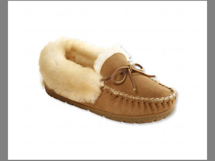 Furry moccasin slippers