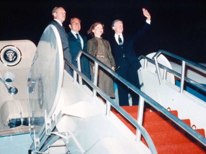 During its 36-year career, SAM 26000 flew eight sitting presidents including Ford, Nixon, and Carter— pictured here.