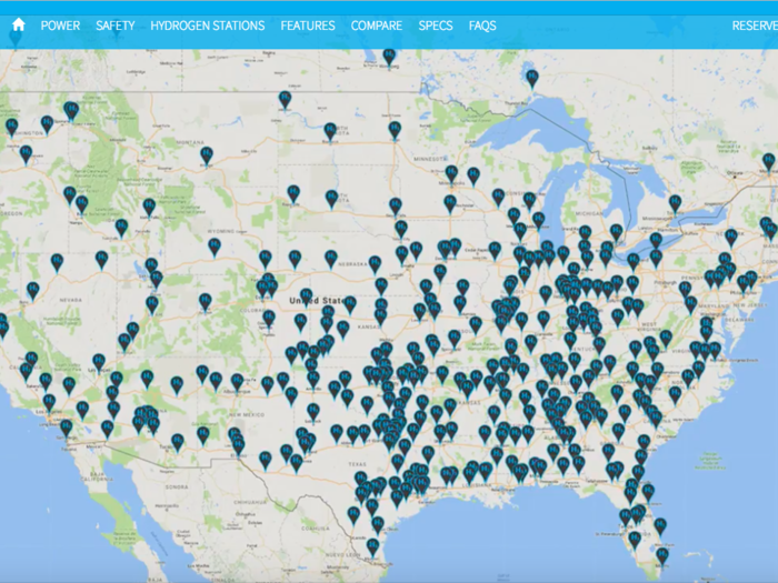 The startup said it will produce its own hydrogen and build 364 hydrogen stations through the United States starting in 2018, with completion slated for the end of 2019.