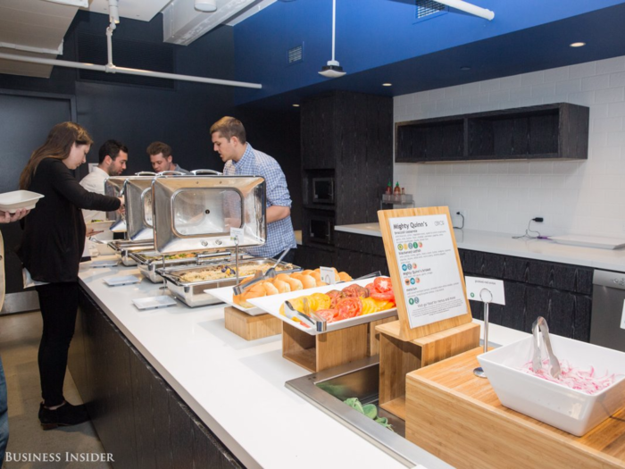 LinkedIn employees enjoy free, catered breakfasts and lunches every day in the company