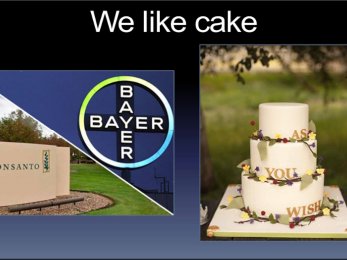 Our couple is Bayer and Monsanto