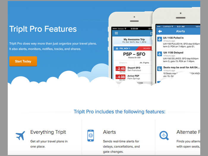 Subscription to Tripit Pro