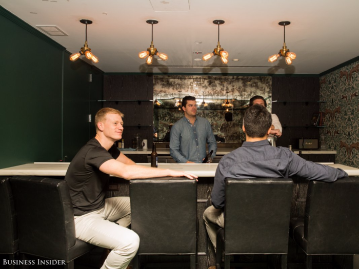 In the speakeasy, LinkedIn hosts "Beers for My Peers" every Thursday night. The program encourages everyone the office to swing by, where new hires act as bartenders.