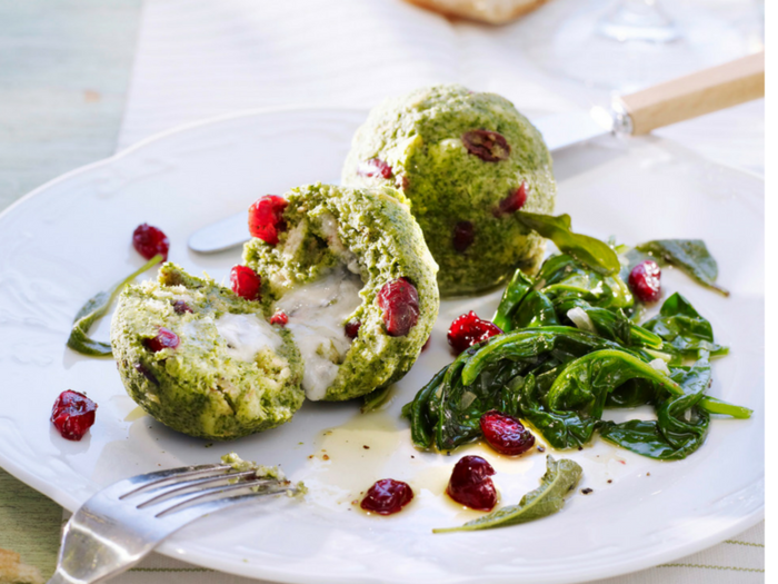 Spinach-Cranberry Dumplings