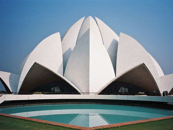 Other are purely architectural wonders, like the beautifully symmetrical Lotus Temple in New Delhi, India.