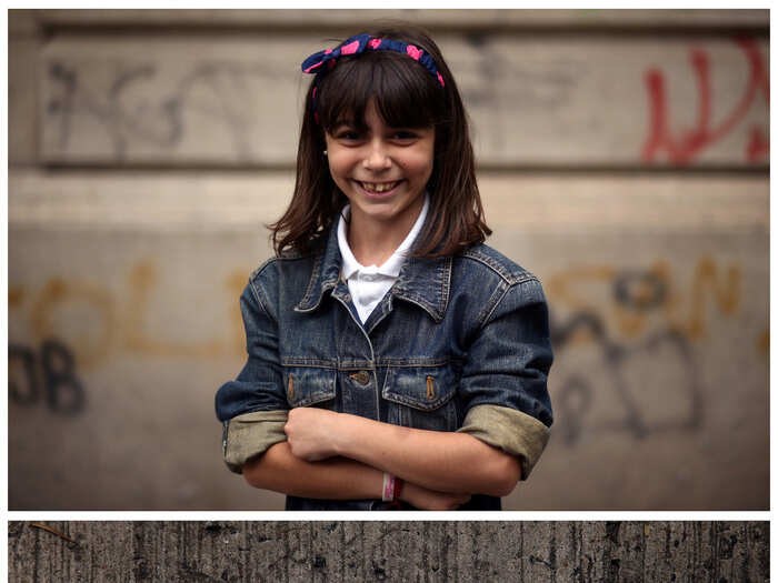 Morena, who is nine and lives in Buenos Aires, Argentina, is asking Santa to bring her an electric guitar for Christmas, because she loves music.