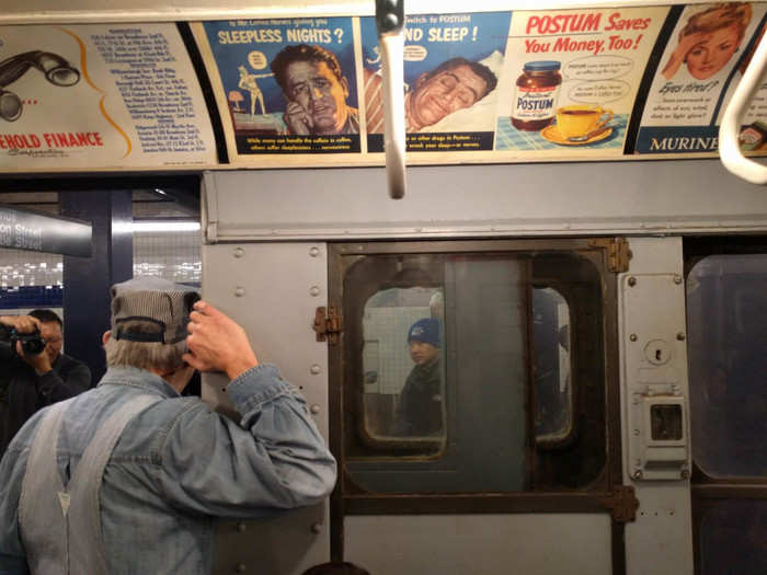 The sliding doors were far less safe on these early trains. If you got caught in between, it felt like two metal doors were closing on you!