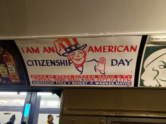 Some of the ads are for events long-passed, like this "I Am An American Citizenship Day" — an apparently free event in Central Park.