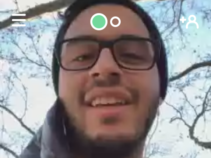 When you start a chat with someone, it will split your screen in half so you can see yourself and them at the same time. When I first tested out the app with my boyfriend, he was walking from the subway, which is why his video quality isn