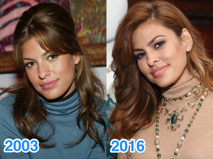 How could Eva Mendes look the same in two photos taken 13 years apart?!