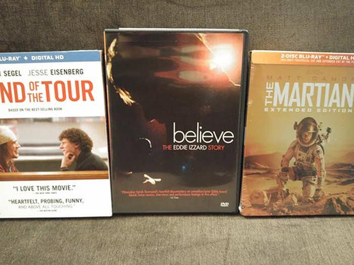 ...and these are his three favorite movies that he sent to her.