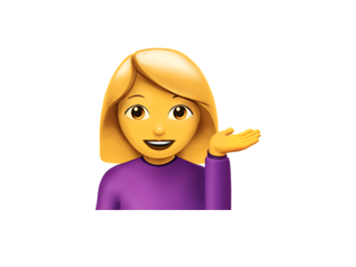 People often use this one to convey sass, but this emoji is actually an information desk person.