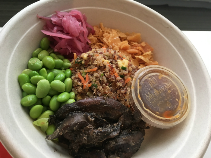 Unfortunately, where Eatsa falls short is its crown jewel: the bowl. My bento bowl highlighted the importance of restaurant workers and chefs in the creation of a meal. While every ingredient was independently tasty (except the overpowering and squishy portobello), they failed to form a cohesive whole.