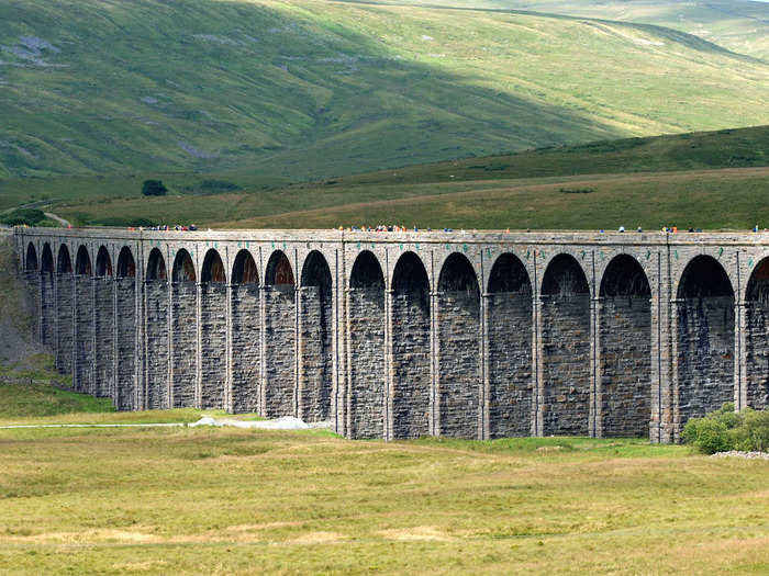 17. The Ribblehead Viaduct cuts a sharp, 28-mile line through the North Yorkshire countryside.