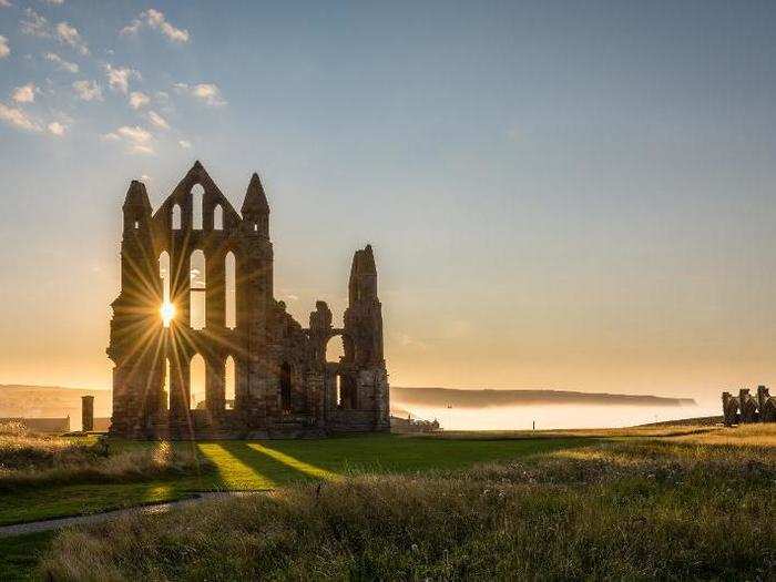 18. The Gothic ruins of Whitby Abbey, overlooking the Yorkshire coast, were once home to Benedictine monks.