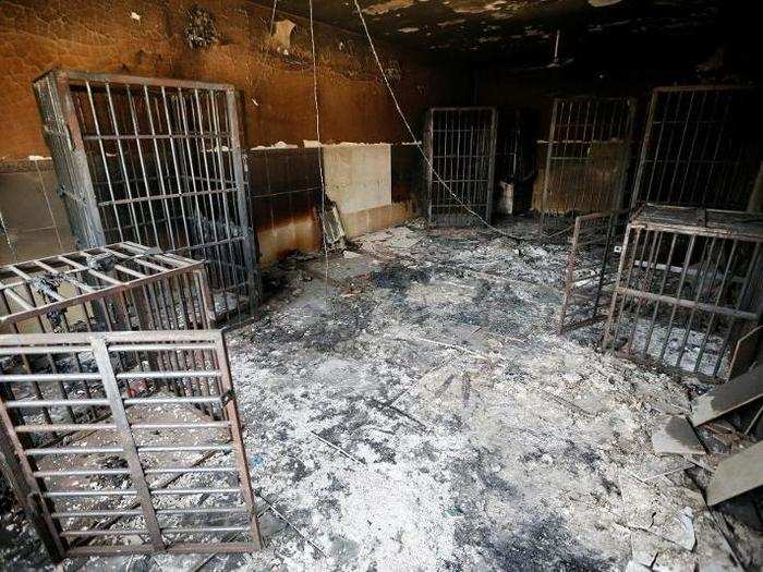 On June 27, burnt-out prison cells belonging to Islamic State militants are seen in Fallujah after government forces recaptured the Iraqi city.