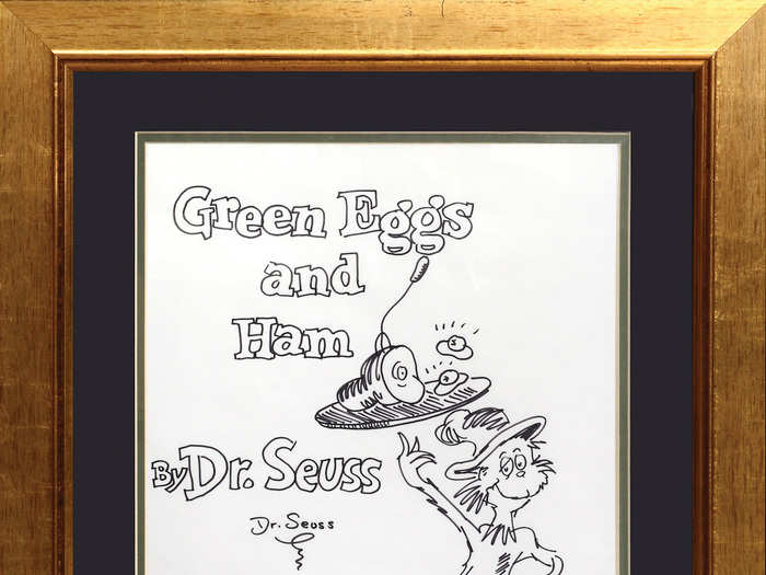 7. Original drawing of Sam I Am carrying Green Eggs and Ham by Dr. Seuss — £14,456 ($17,832)