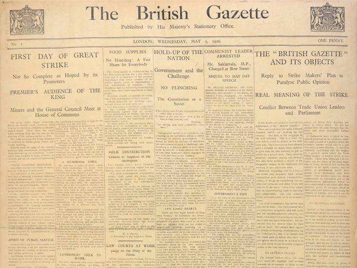 21. The British Gazette (issues 1-8) — £7,965 ($9,825)