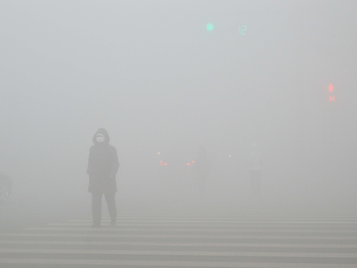 The street in Shandong Province is no different than a scene from the horror movie "Silent Hill."