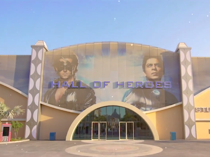 Inside the Bollywood Hall of Heroes, visitors can experience what the park calls a 4D multi-sensory experience.