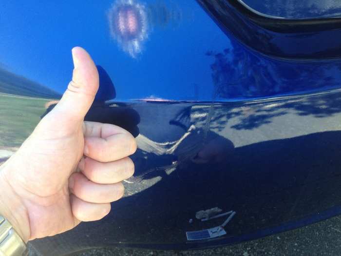 STEP 8: Let the clearcoat dry and pat yourself on the back for another automotive repair well done. I could have sanded, buffed, and waxed the area for a more pristine fix, but honestly the bumper will never look new again, so I was happy to seal the damage.