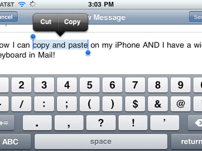 It took three years for Apple to add cut/copy and paste.