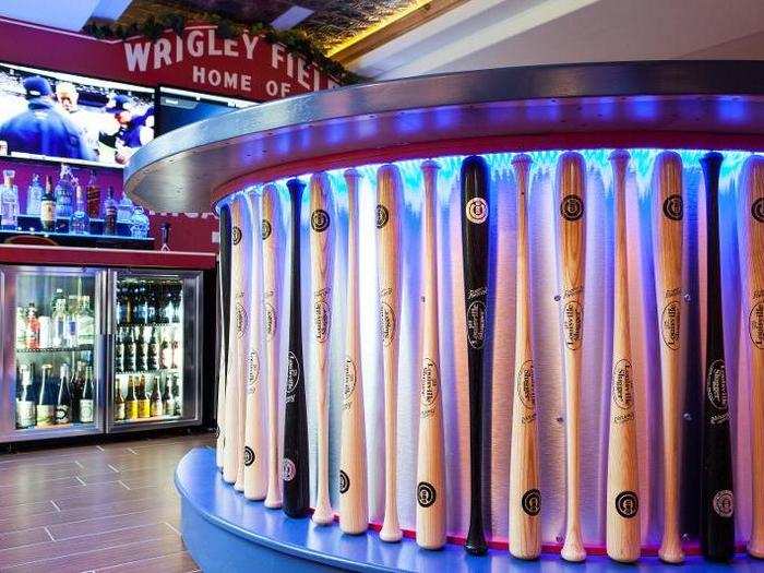 The Club 400 is as authentic as you can get — the bar is built with bats that were actually used in games.