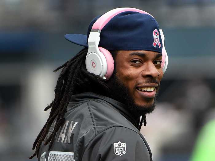 Seattle Seahawks cornerback Richard Sherman sports his own pair.