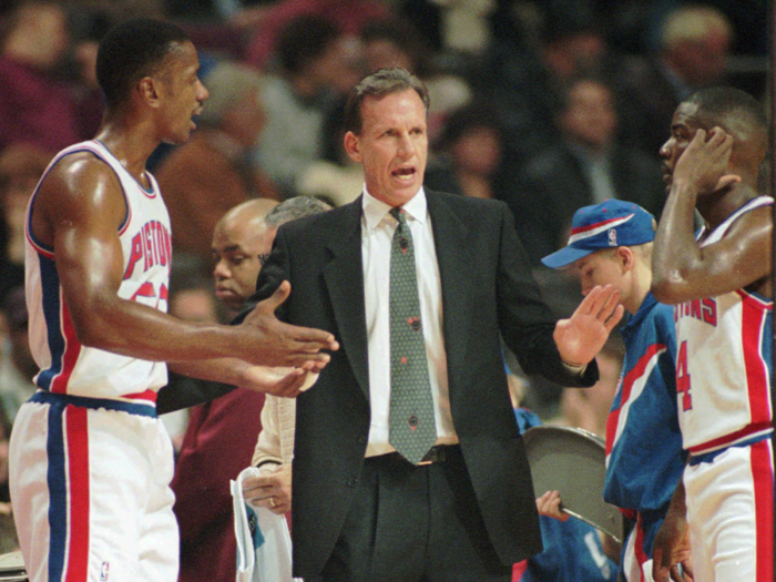 Doug Collins was the coach of the Detroit Pistons. They finished the season 54-28.