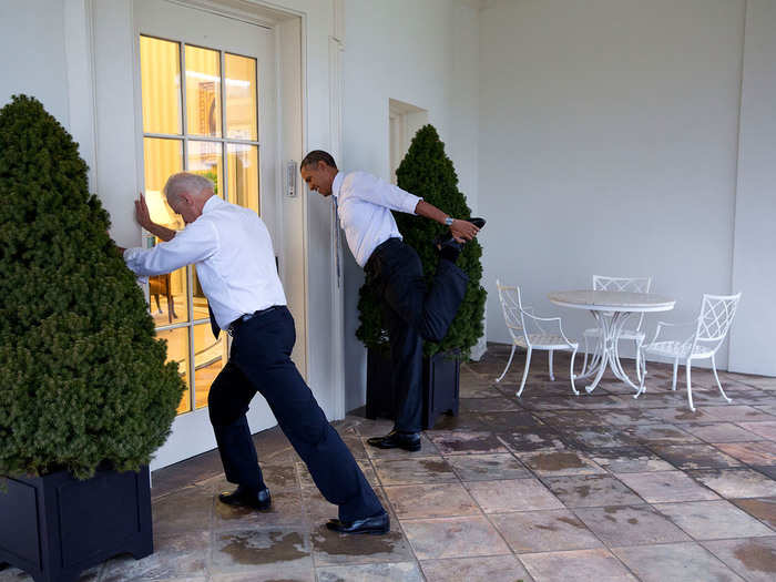 Obama and Biden participate in a "Let