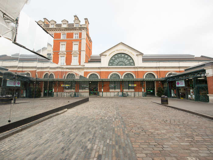 The usual street performers and musicians were nowhere to be seen at Covent Garden.