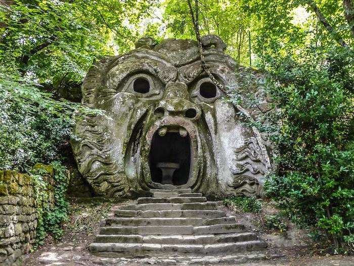 Follow in the footsteps of Salvador Dali and pay a visit to the Park of Monsters in Bozarmo, Italy, a garden teeming with scary sculptures built by the architect Pirro Ligorio in 1552.