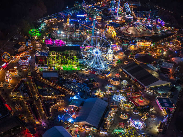 Winter Wonderland is just as bright from above as it is on the ground. To get the best shot, Jason has the door of the helicopter removed and all his kit is tethered to hard points in the helicopter.