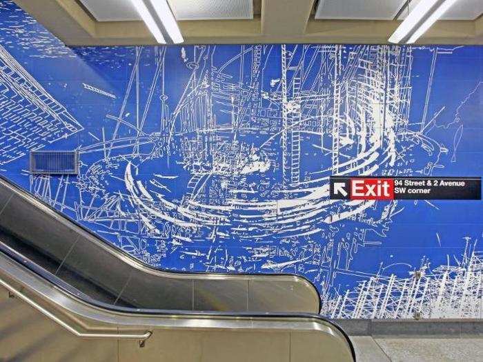 But alas, the Second Avenue subway is arriving and hopefully it eases the pain of commuting for some New Yorkers. As an added bonus, the new stations feature some beautiful new artwork. The 96th Street station seen here features a beautiful display by Sarah Sze.