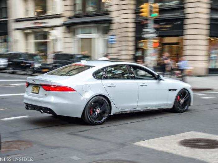 According to Jaguar, the XF S is capable of making the sprint to 60 mph from a standstill in a brisk 5.1 seconds and reaching a top speed of 155 mph. Jag claims the 340-horsepower version takes just 0.1 seconds more to hit 60 mph and has the same top speed.