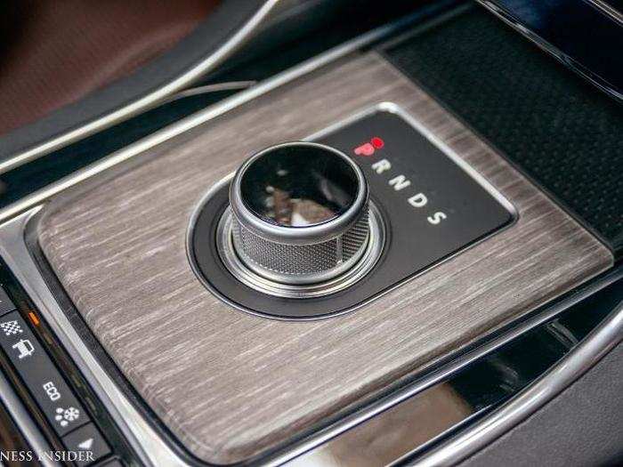 Instead of the pistol-grip shifter from the F-Type sports car, the XF gets Jaguar