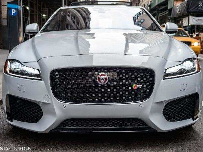 Up front, the XF sports Jaguar