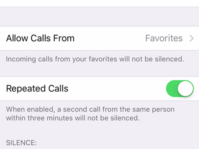 You can also set it so that anyone repeatedly trying to call you can get through.