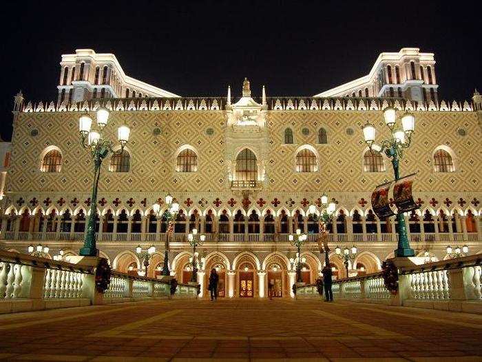 The Venetian is a luxury hotel, mall, and casino in Macau. Built in 2005, the 738-foot resort cost $2.4 billion.